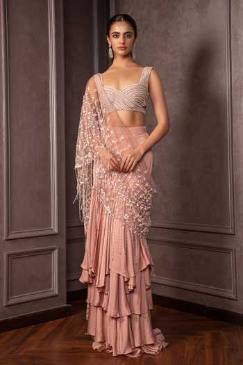 AMRIN KHAN Layered Skirt & Blouse Set 