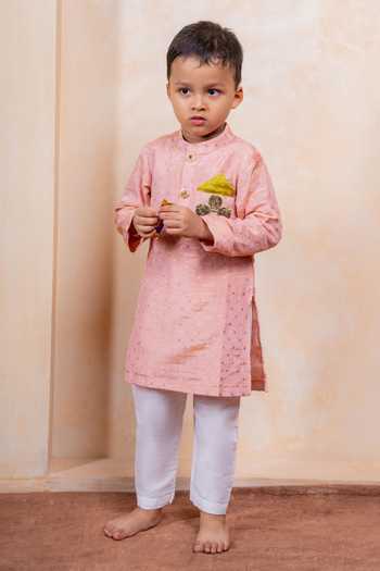 Kirti Agarwal - Pret N Couture Woven Pattern Kurta & Pyjama Set