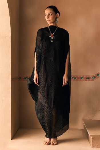 1999ad By Amita & Deepak Crushed Organza Draped Dress
