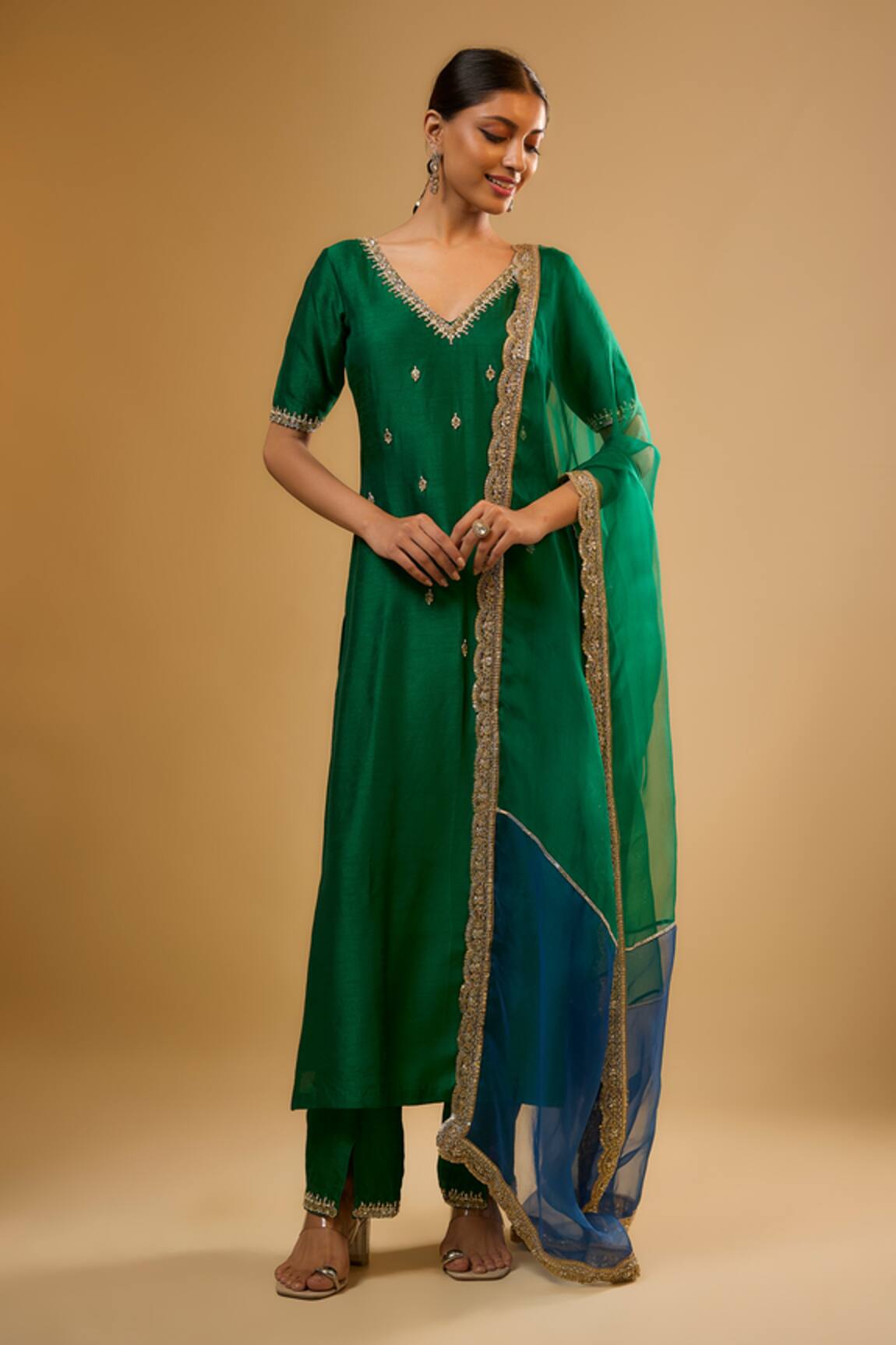 Renee label Veera Emerald Green Kurta Set