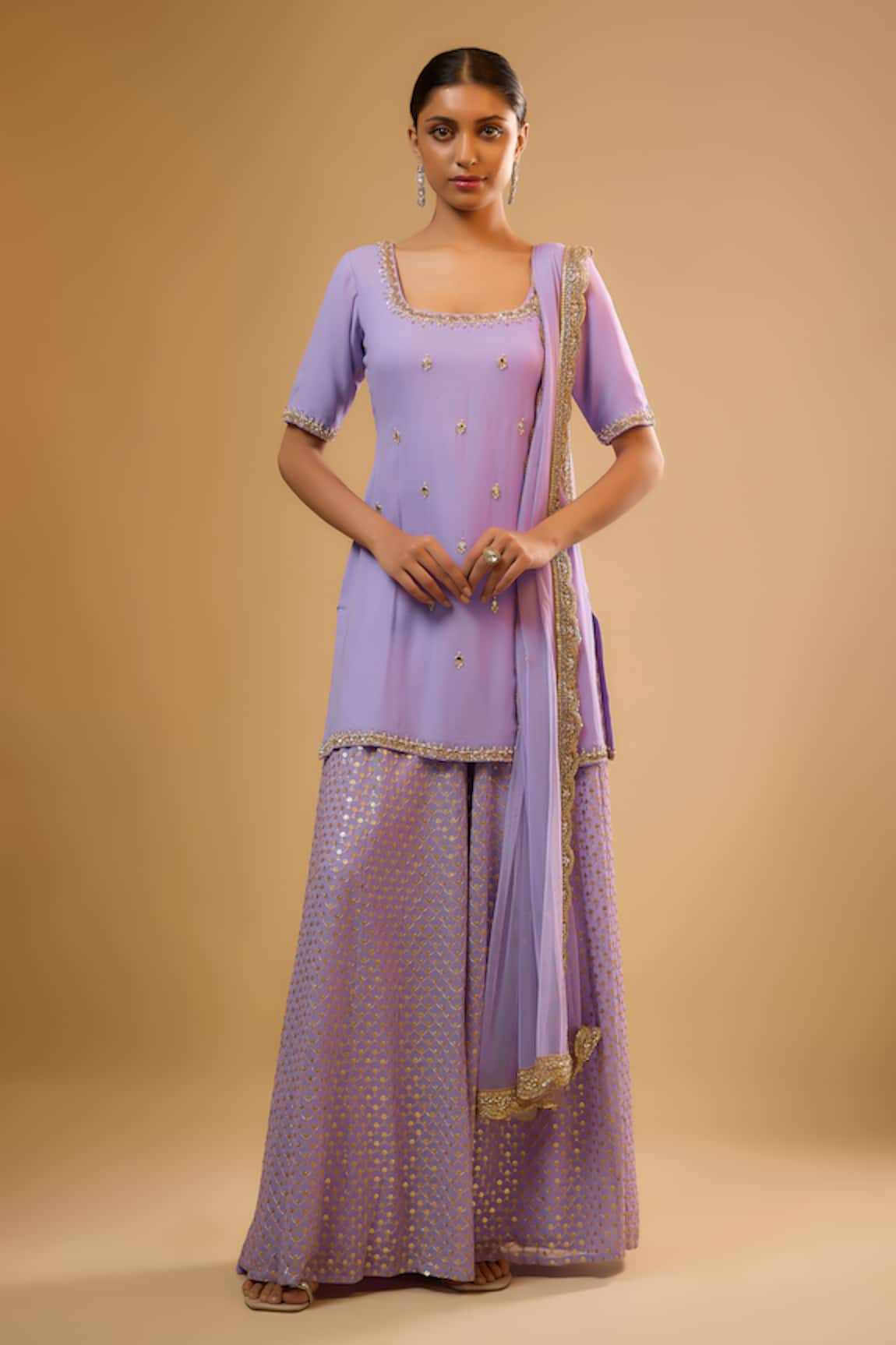 Renee label Anahita Embroidered Kurta Sharara Set