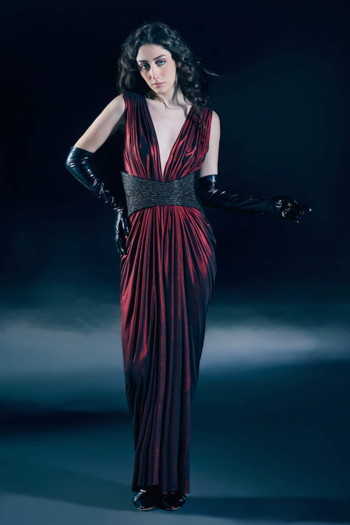 Nirmooha Hestia Flame Red Duotone Gown 