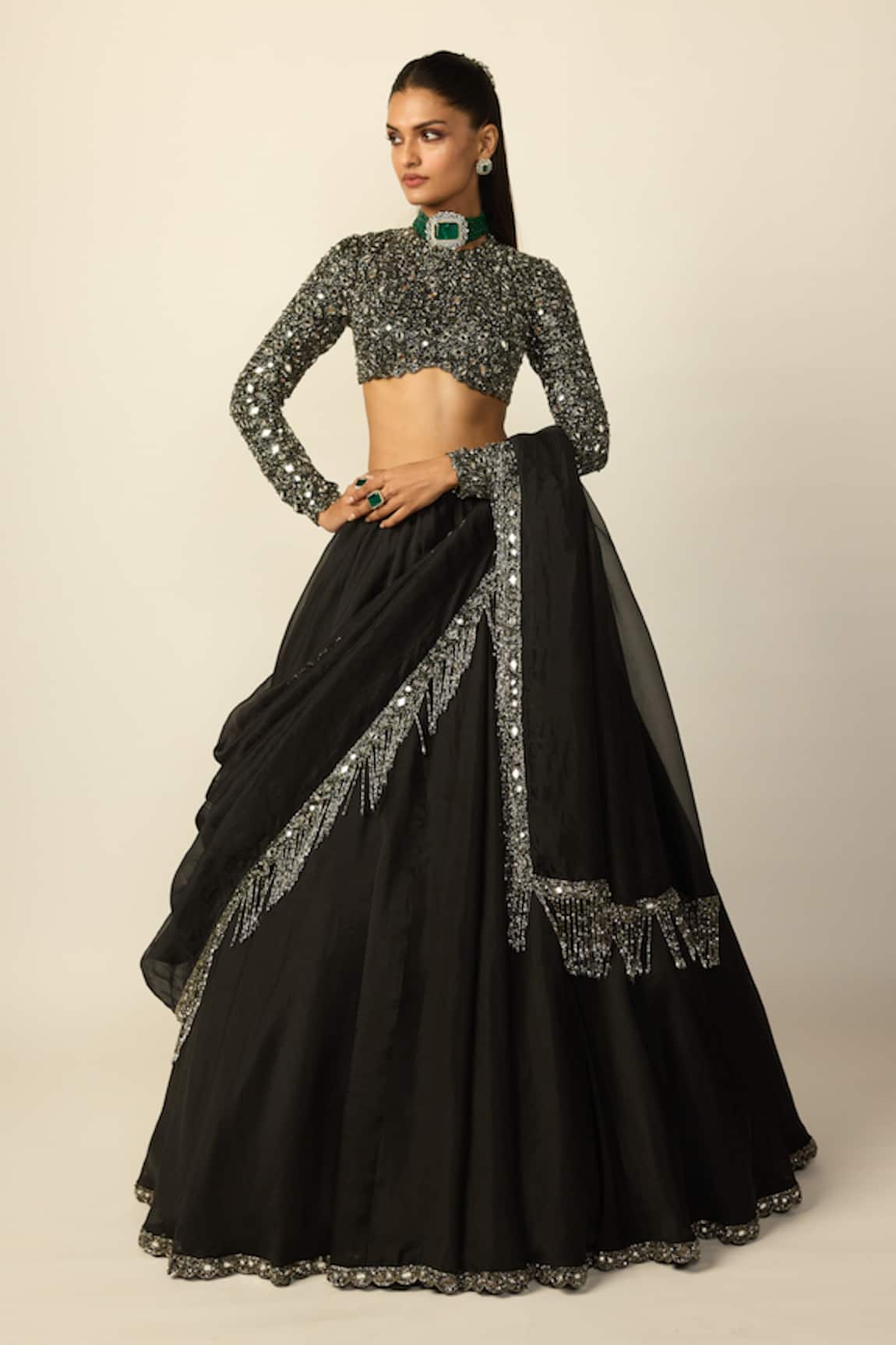 Vvani by vani vats Heavy Embroidered Blouse Lehenga Set