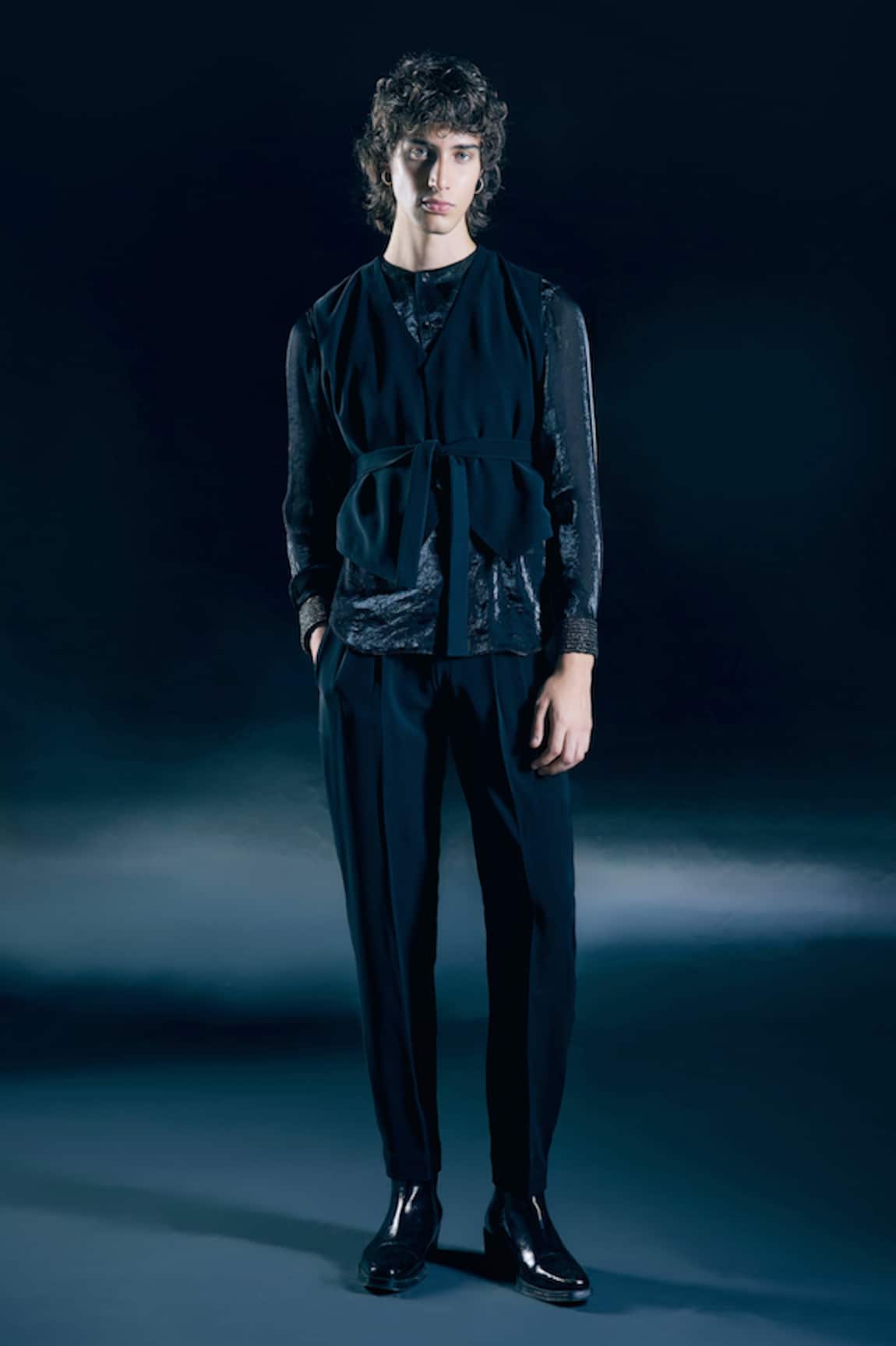 Nirmooha Onyx Eclipse Black Vest Trousers Set 