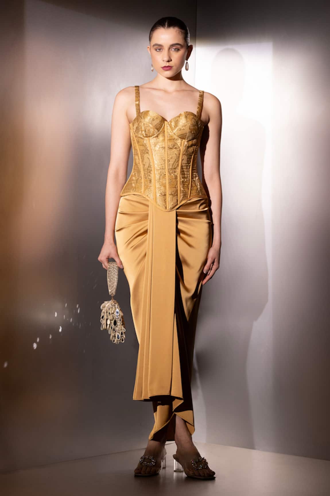 Label Muslin Aurelia Brocade Corset Skirt Set 