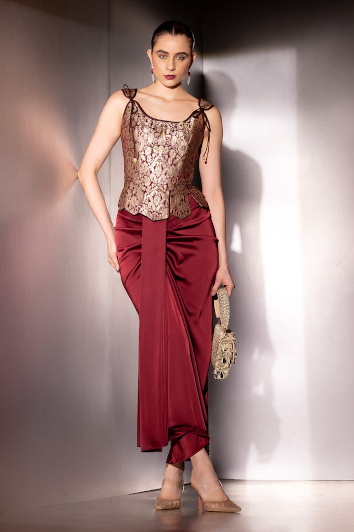 Label Muslin Valencia Scalloped Corset Set 