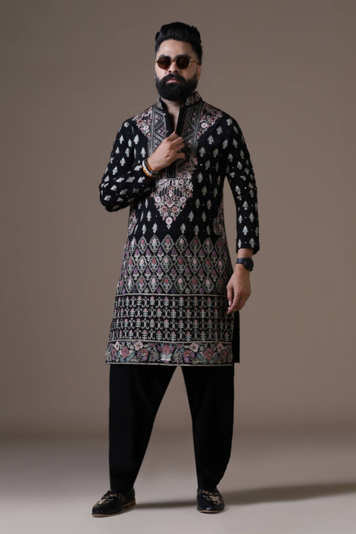 Courtyard By Abhi Resham Embroidered Kurta Set 