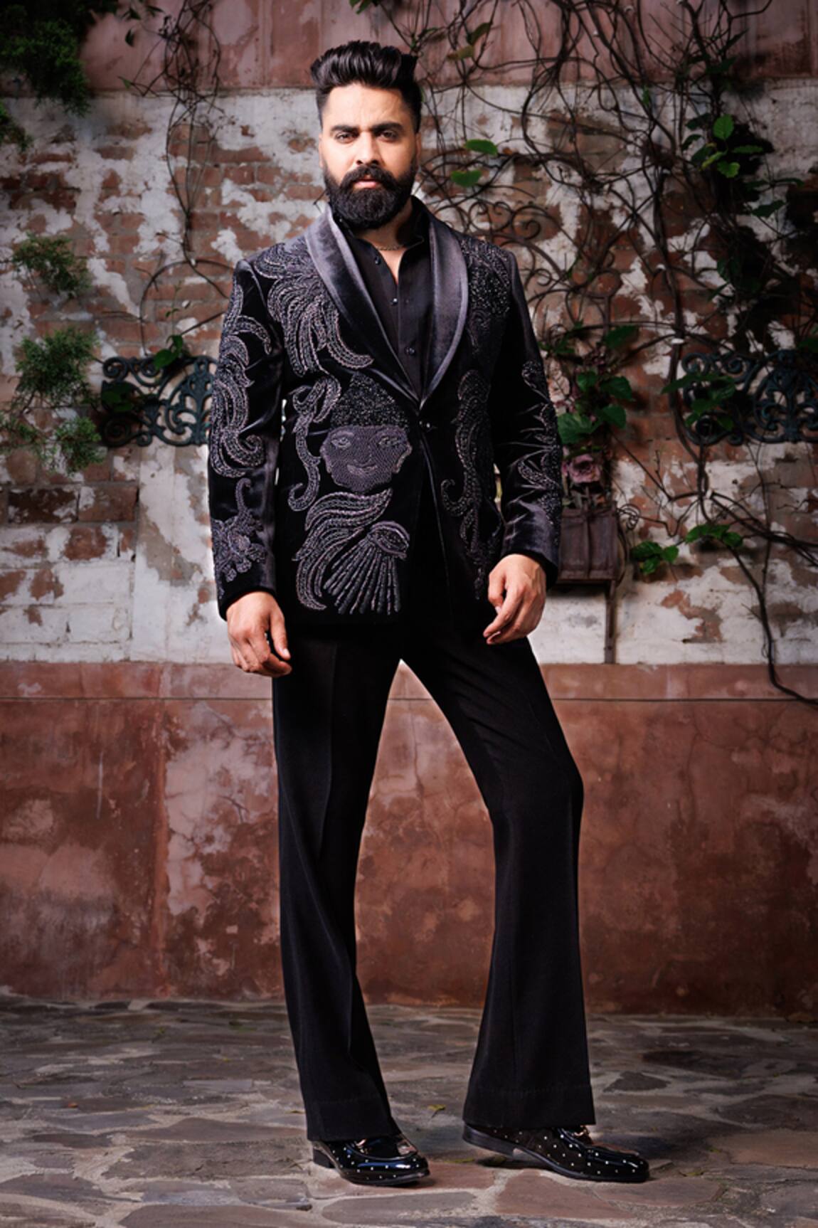 Courtyard By Abhi Handwork Embroidered Tuxedo Set