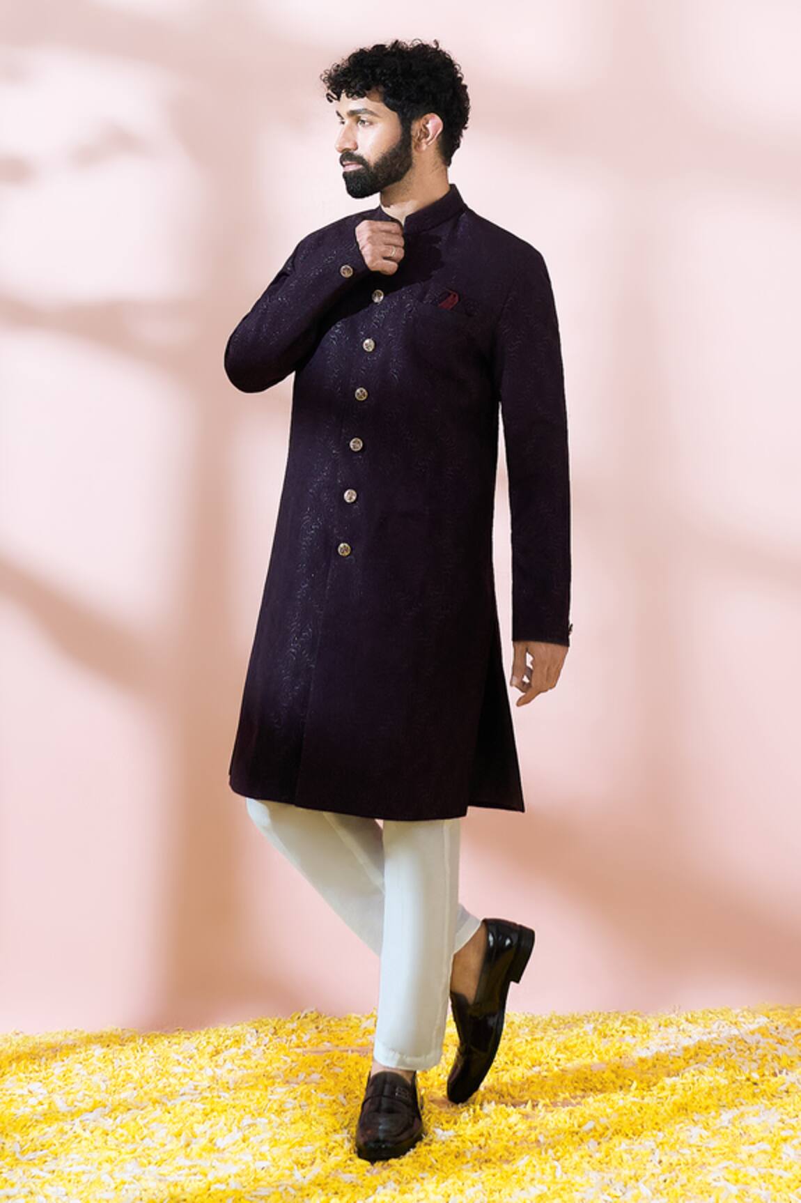 Arihant Rai Sinha Textured Sherwani With Pant