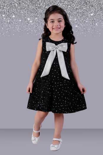Lil Drama Star Print Velvet Dress 