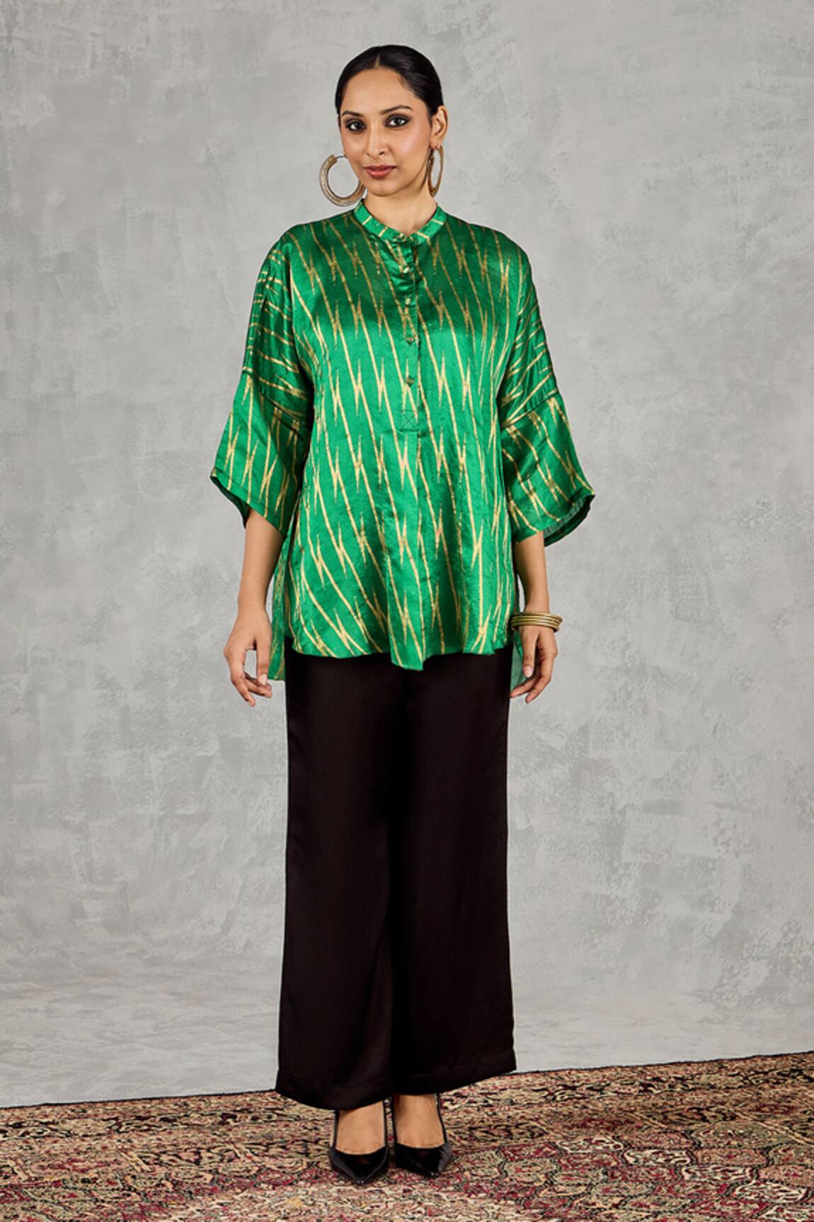 Shivani Bhargava Zari Ikat Pattern Tunic 