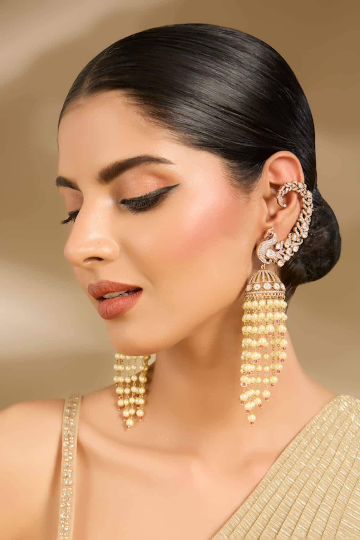 Vivinia By Vidhi Mehra Pearl Embellished Chandeliers 