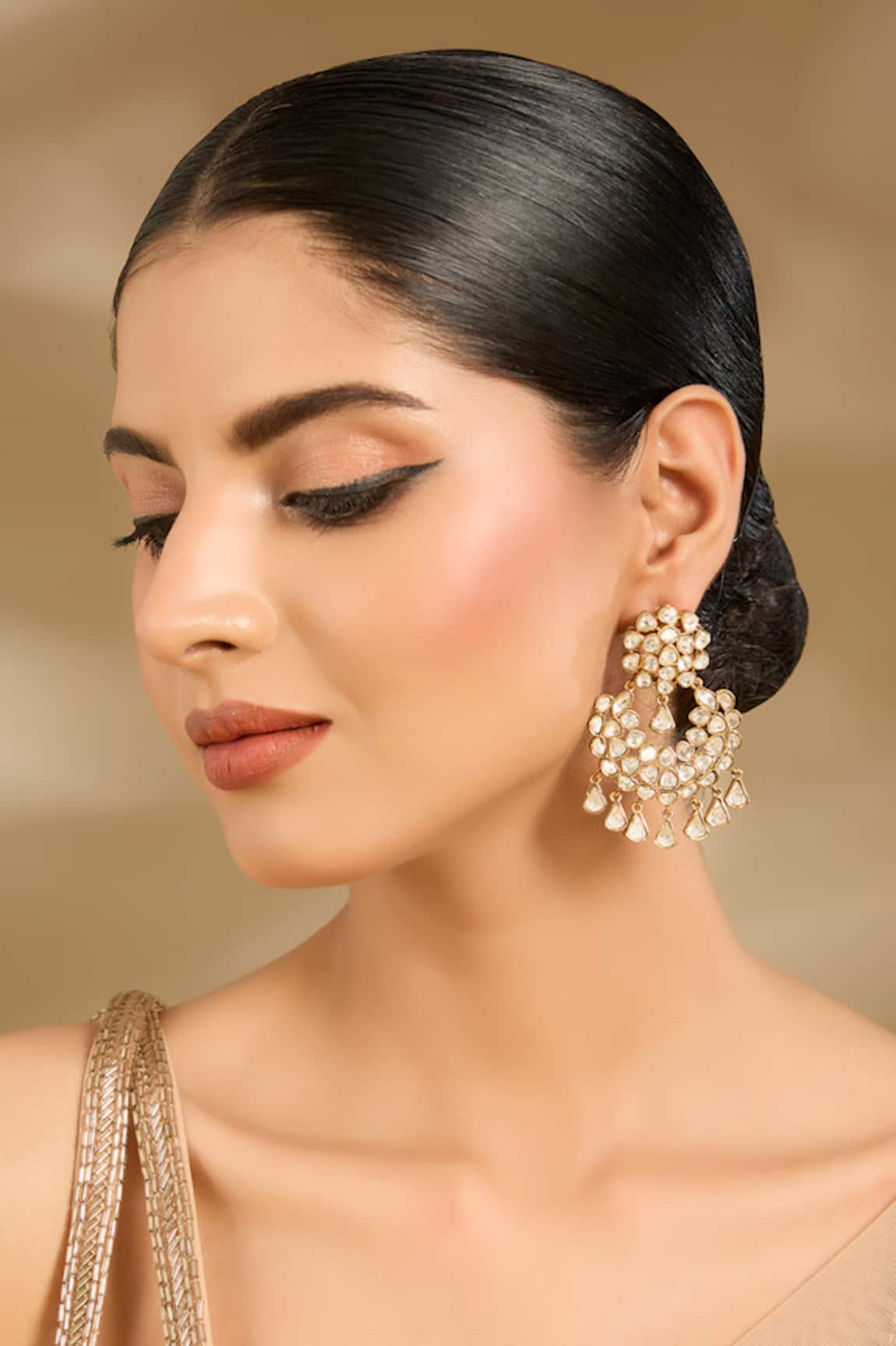 Vivinia By Vidhi Mehra Pearl & Stone Embellished Chandeliers 