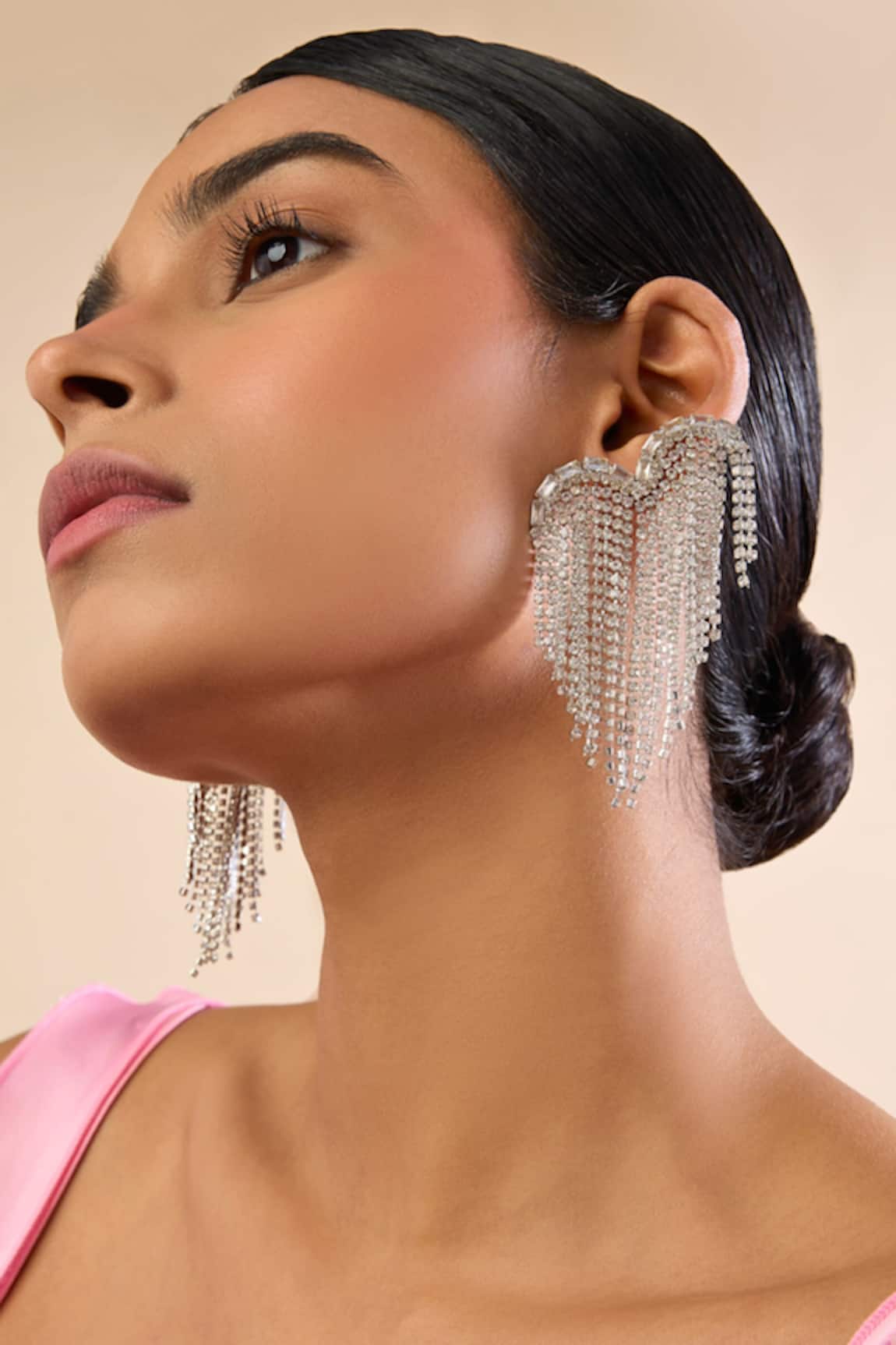 Mnsh Party Heart Heart Shaped Crystal Danglers 