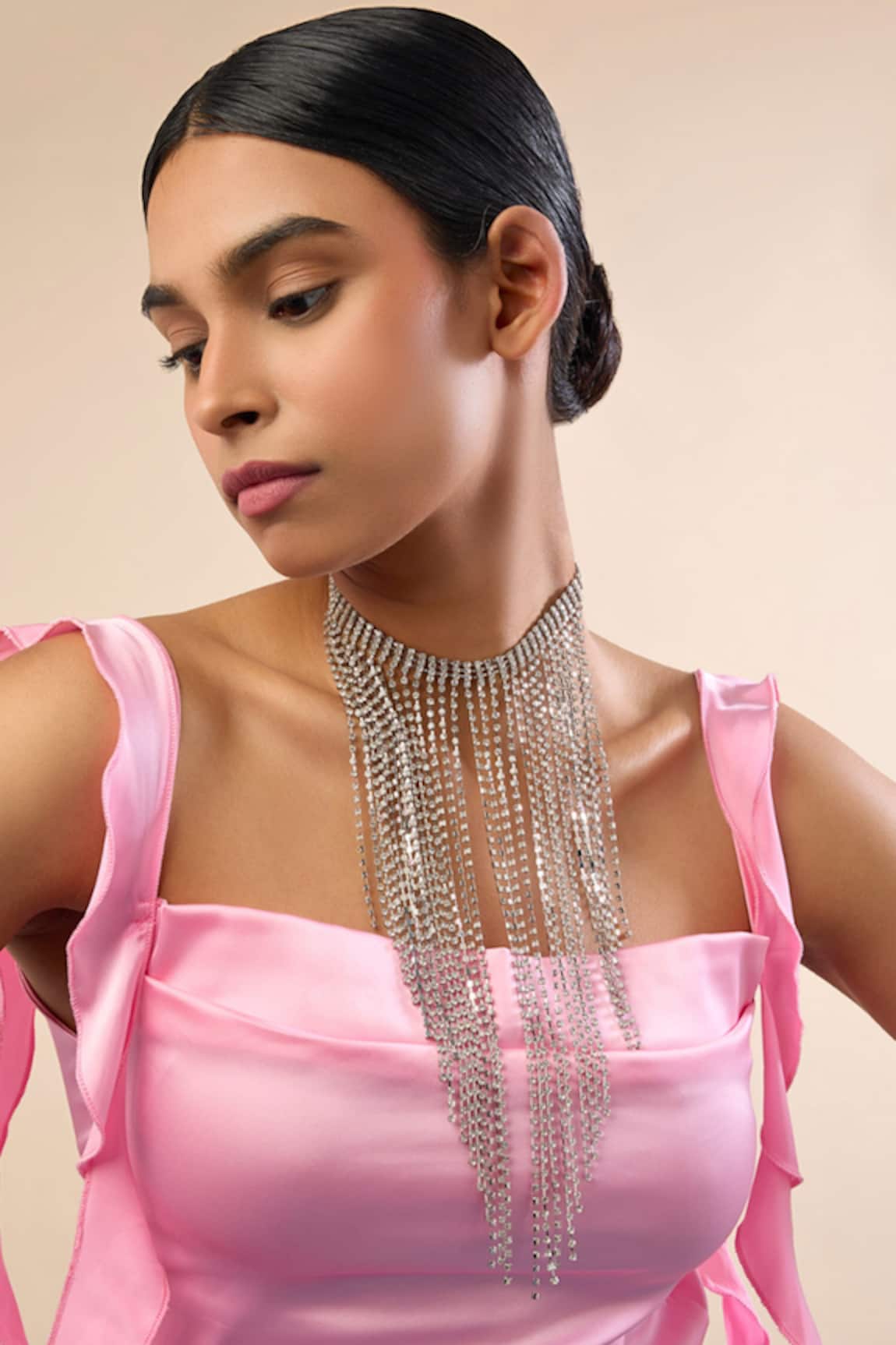 Mnsh Fringe Choker Necklace 