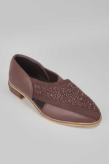 Rng Safawala Brown Embroidered Peshawaris 