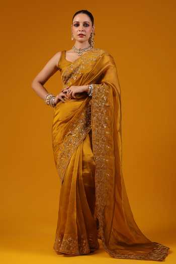 Baaro Masi Sequin Zari Embroidered Saree & Blouse Set 