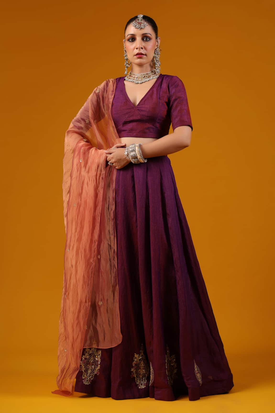 Baaro Masi Hand Embroidered Lehenga Set 