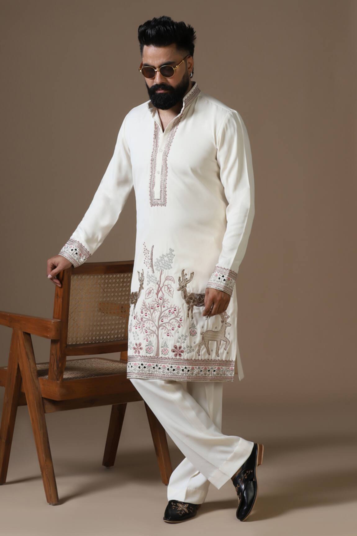 Courtyard By Abhi Handcrafted Embroidered Kurta Set 