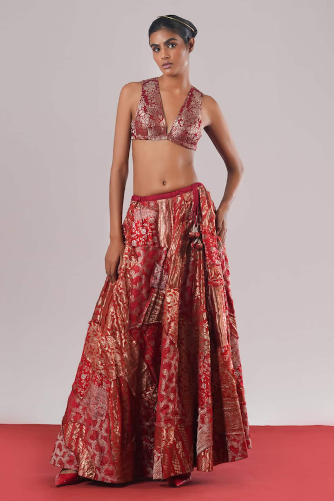 Urvashi Kaur Etoile Brocade Woven Flared Lehenga