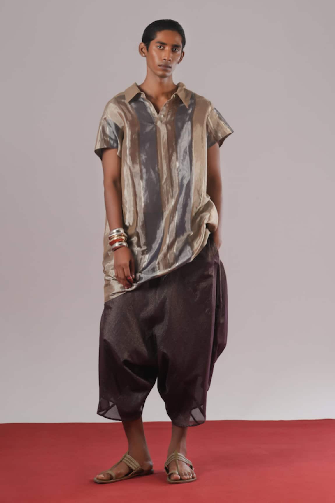 Urvashi Kaur Denote Handwoven Tissue Silk Dhoti Pant