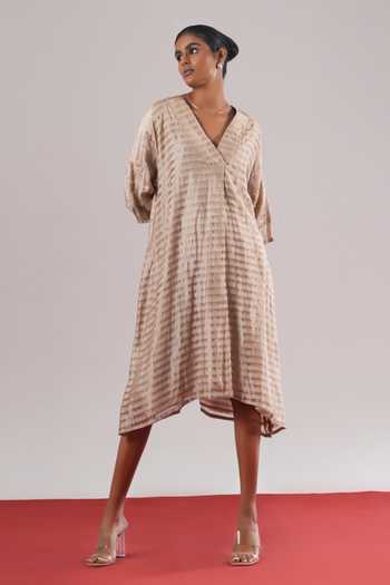 Urvashi Kaur Sora Zari Shibori A-Line Dress 