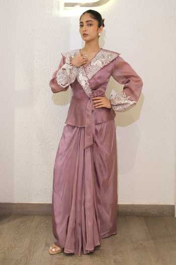 Label Deepshika Agarwal Hand Embroidered Jacket & Dhoti Skirt Set 