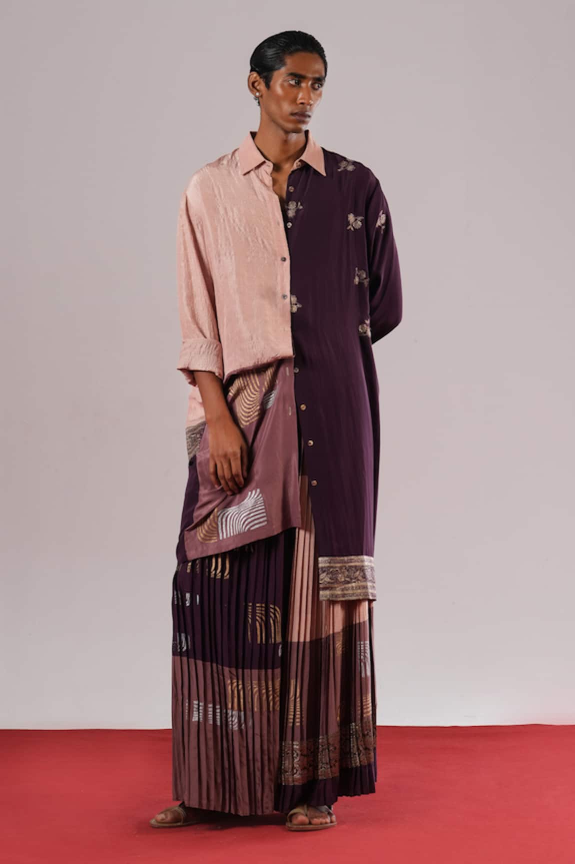 Urvashi Kaur Boche Patchwork Zari Work Shirt 