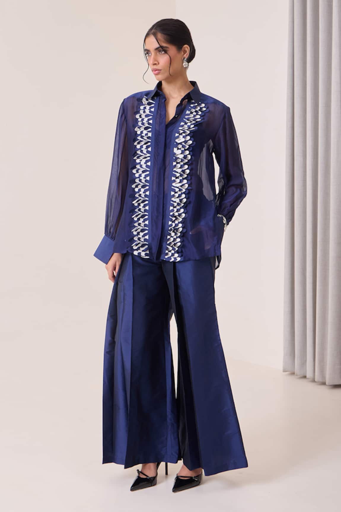 Needleten Straight Flared Palazzo