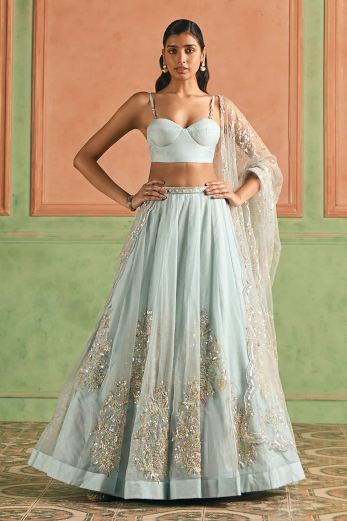 Lashkaraa Floral Embroidered Lehenga Set