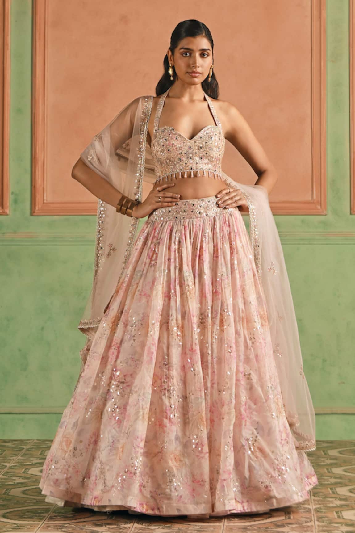 Lashkaraa Floral Embroidered Lehenga Set