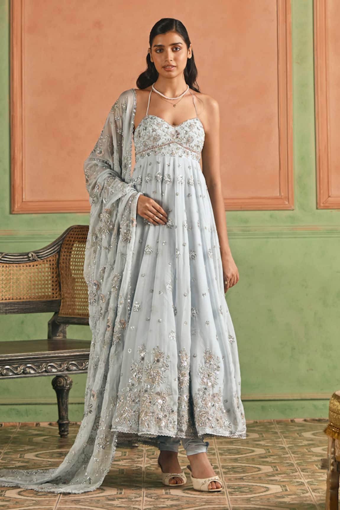 Lashkaraa Butti Work Anarkali Set 