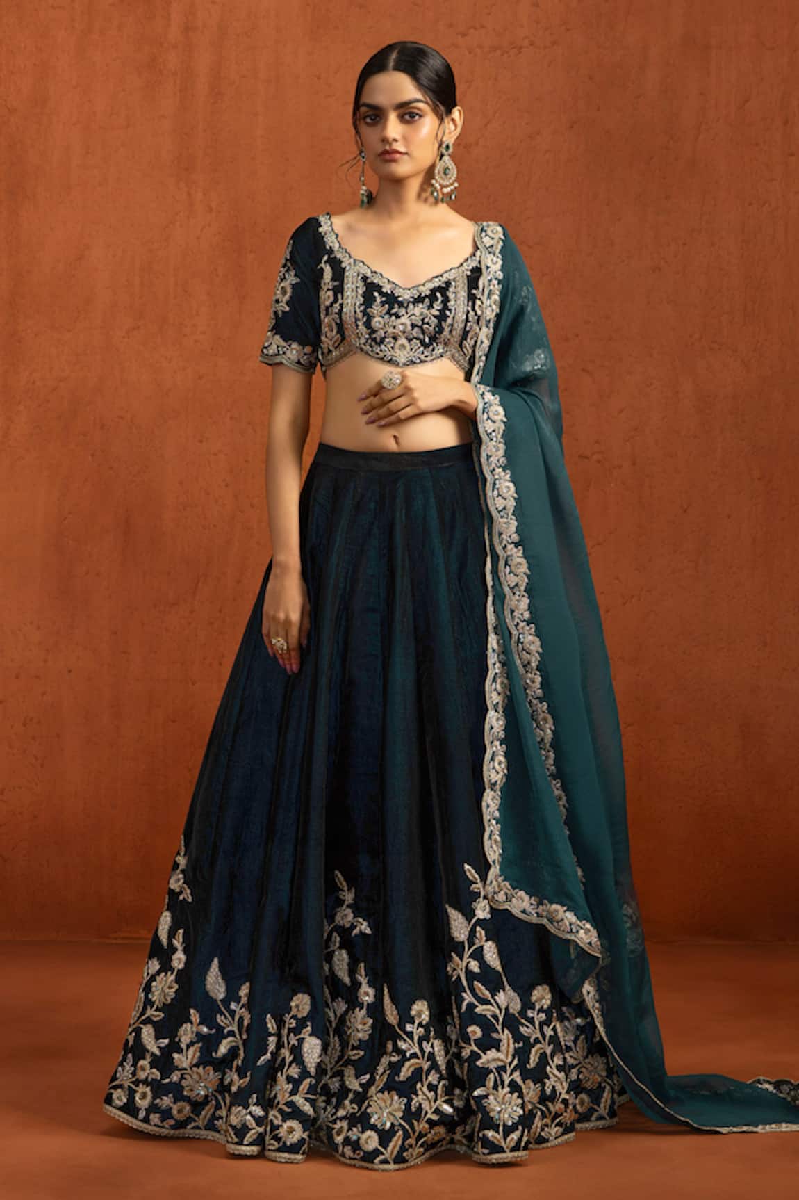 Lashkaraa Floral Embroidered Lehenga Set