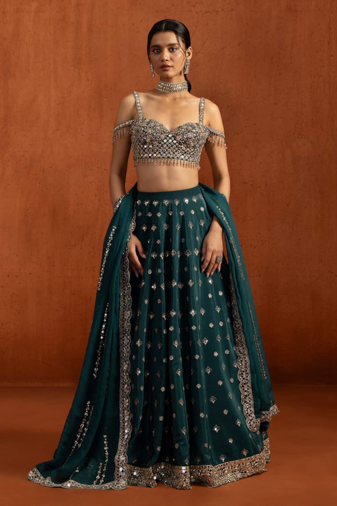 Lashkaraa Embellished Lehenga Blouse Set