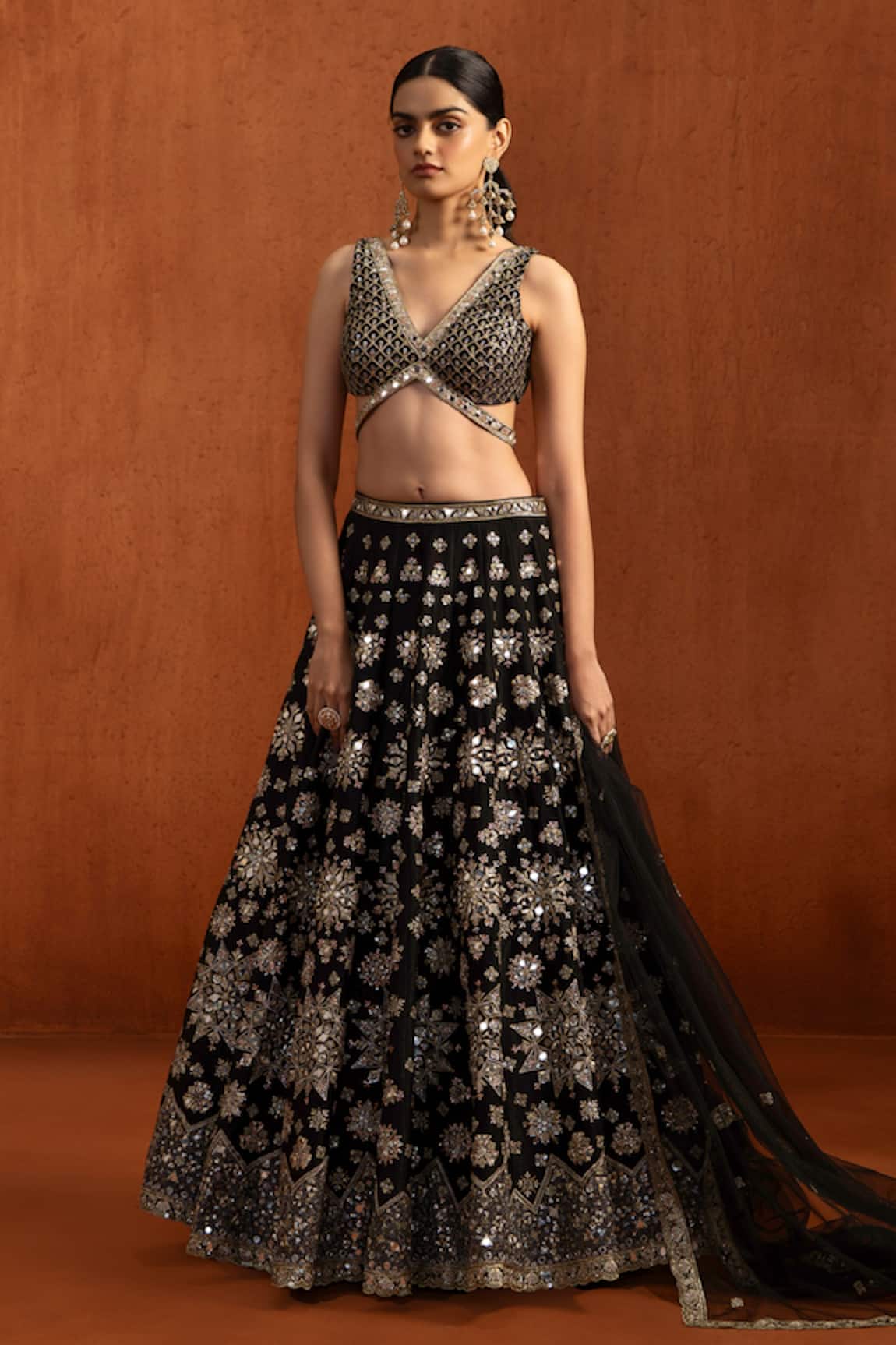 Lashkaraa Mirror Embroidered Lehenga Set