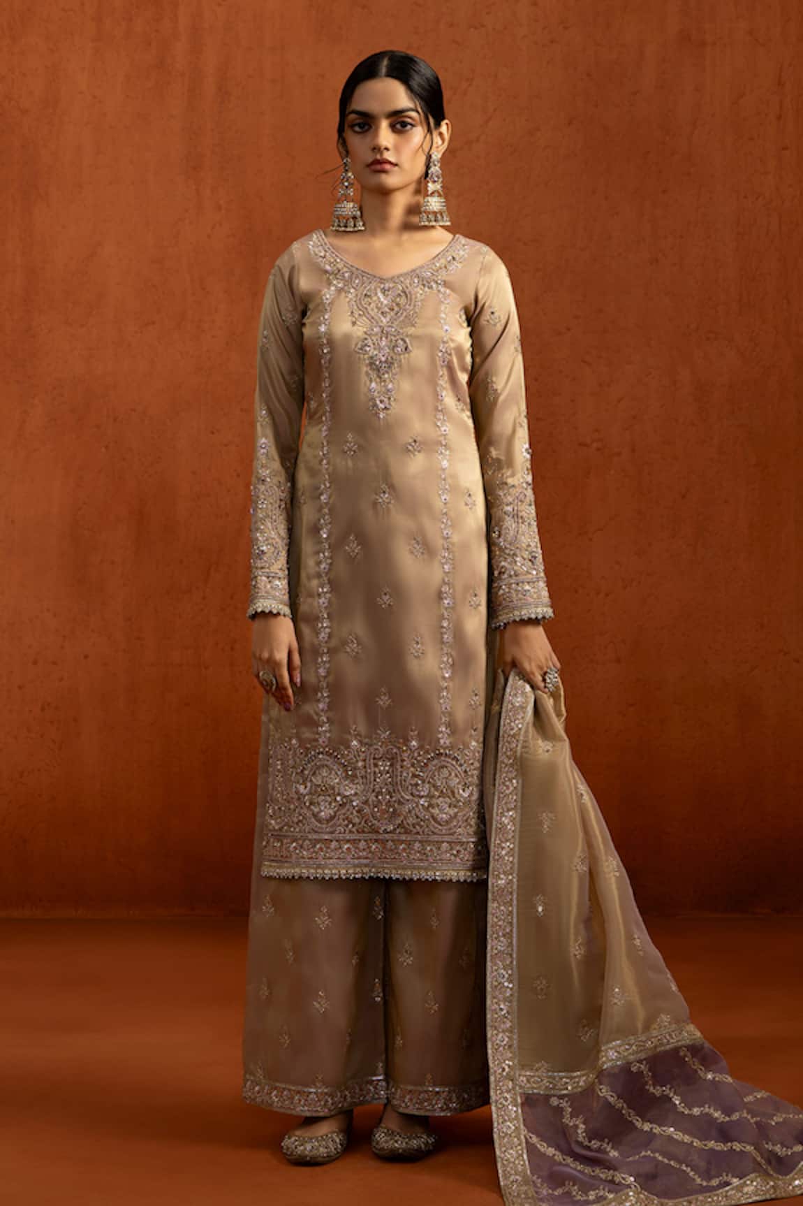 Lashkaraa Embroidered Kurta Palazzo Set