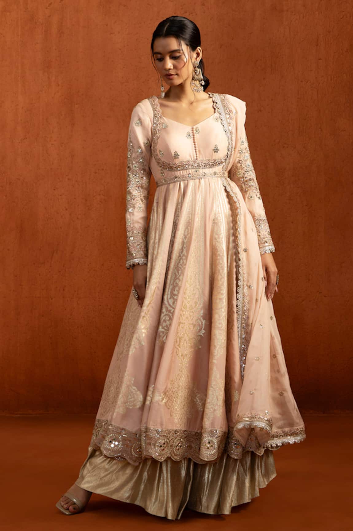 Lashkaraa Embroidered Anarkali Sharara Set