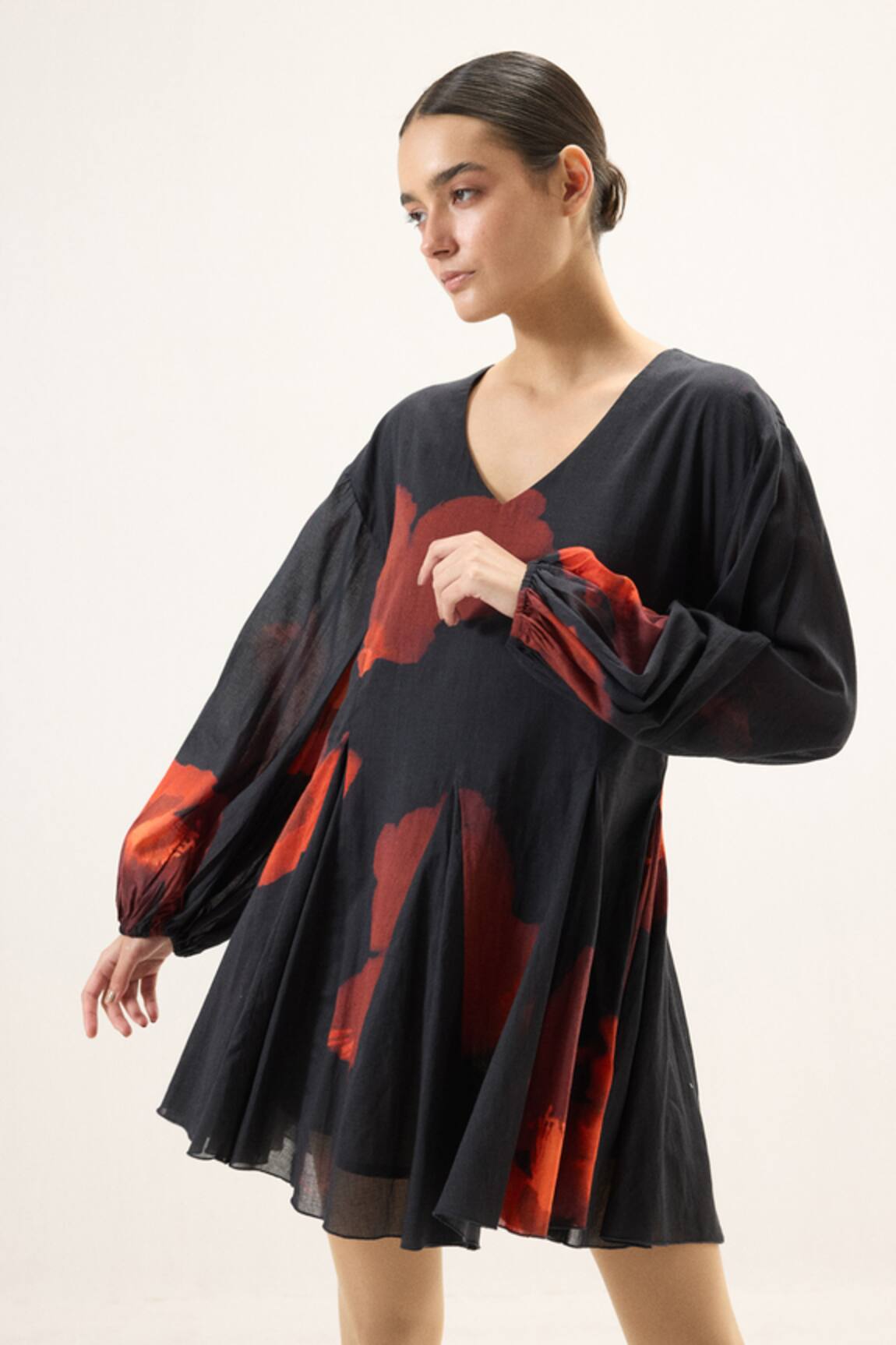 Kharakapas Fleur Puff Sleeve Dress 