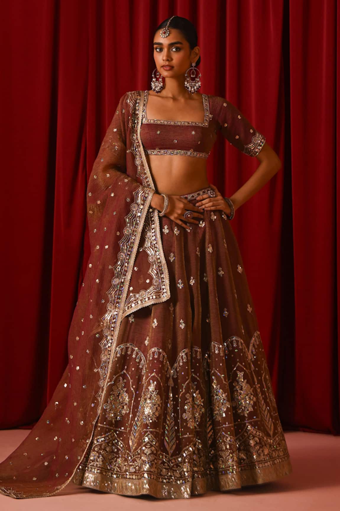 Lashkaraa Sequin Embroidered Lehenga Set