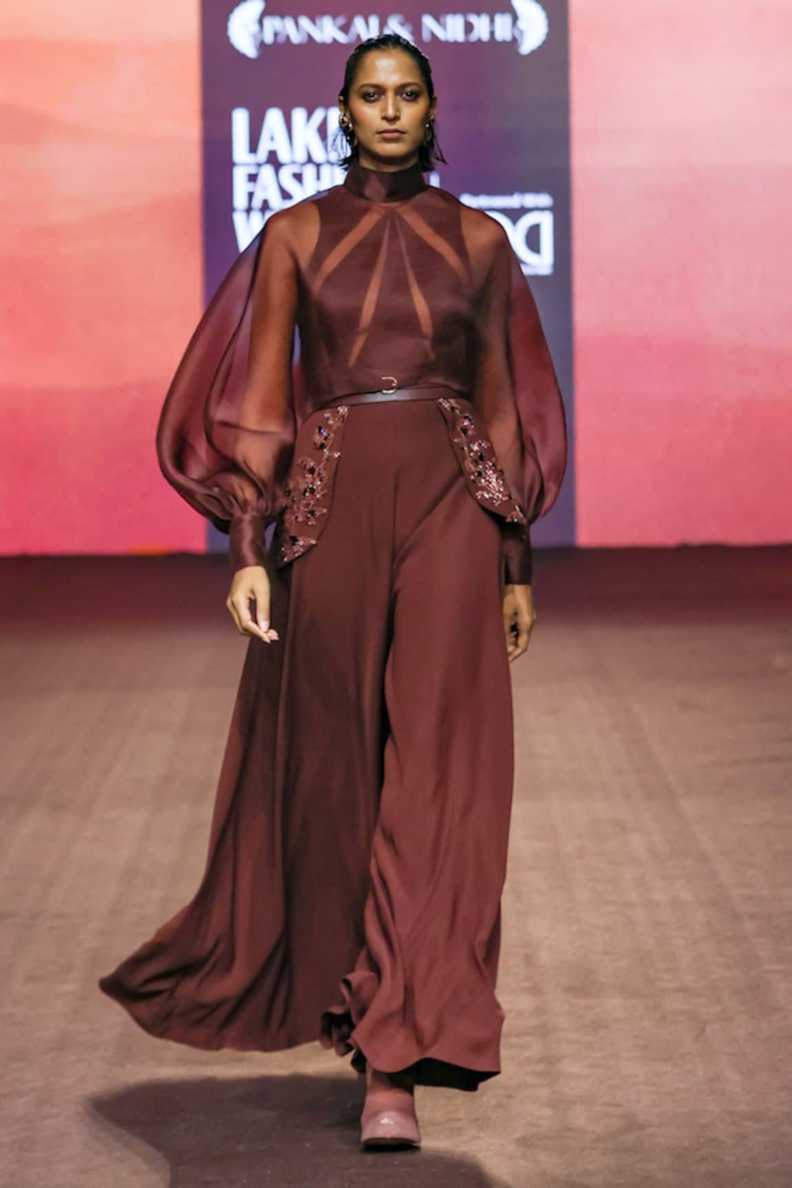 Pankaj & Nidhi Araquis Sable Eclips Jumpsuit With Top 