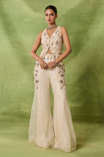 Awigna Uzma Embroidered Kurta With Sharara 