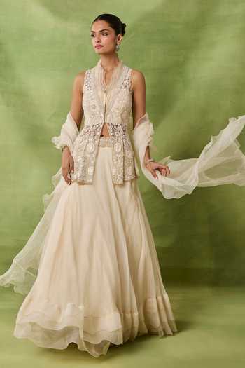 Awigna Ebonee Embroidered Peplum Top Skirt Set 