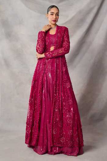 Awigna Rhodonite Embroidered Jacket Skirt Set