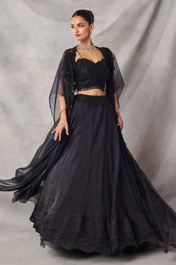 Awigna Gypsum Embroidered Jacket Skirt Set