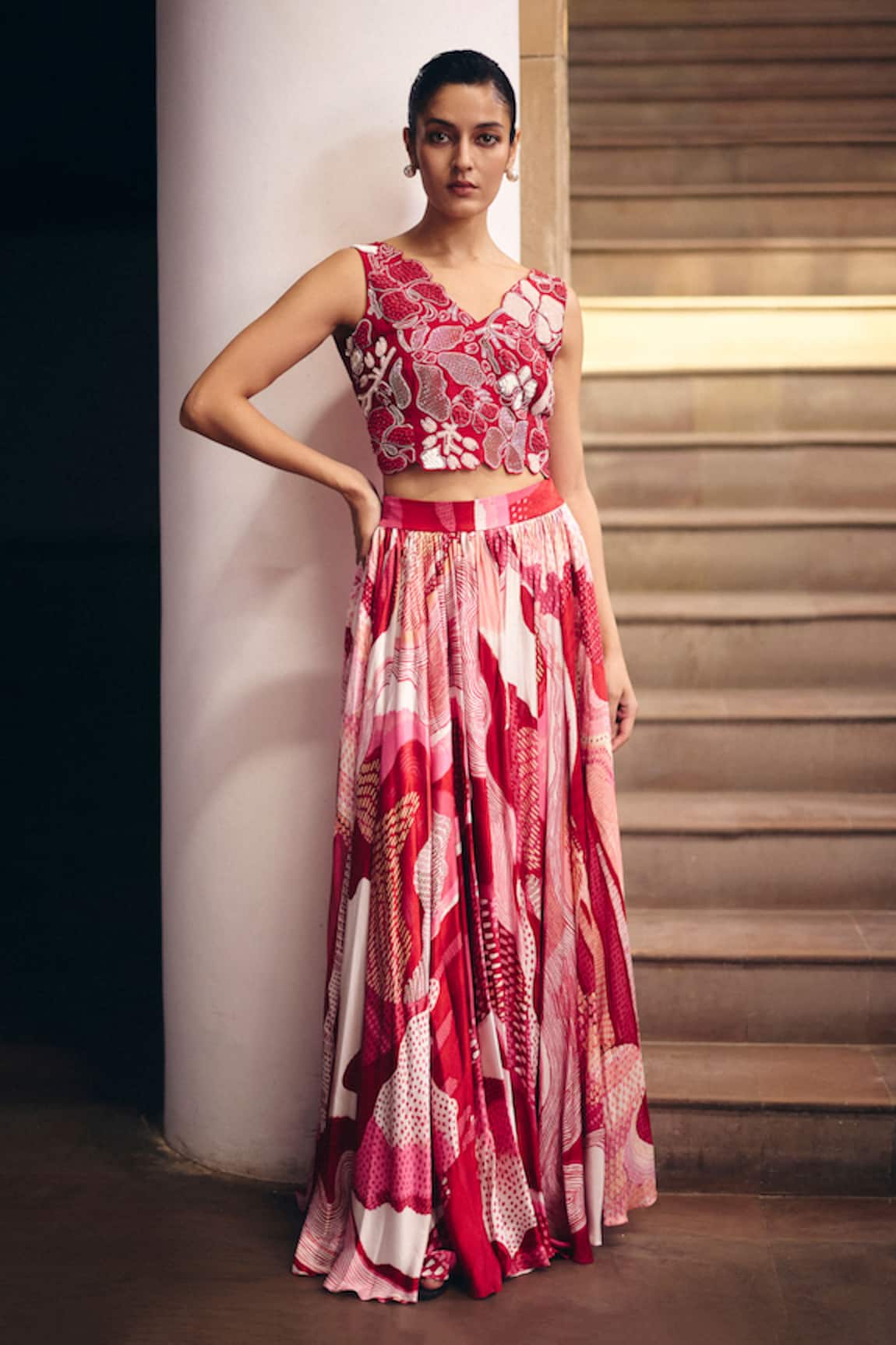 Studio Radical Magnolia Embroidered Top With Skirt 