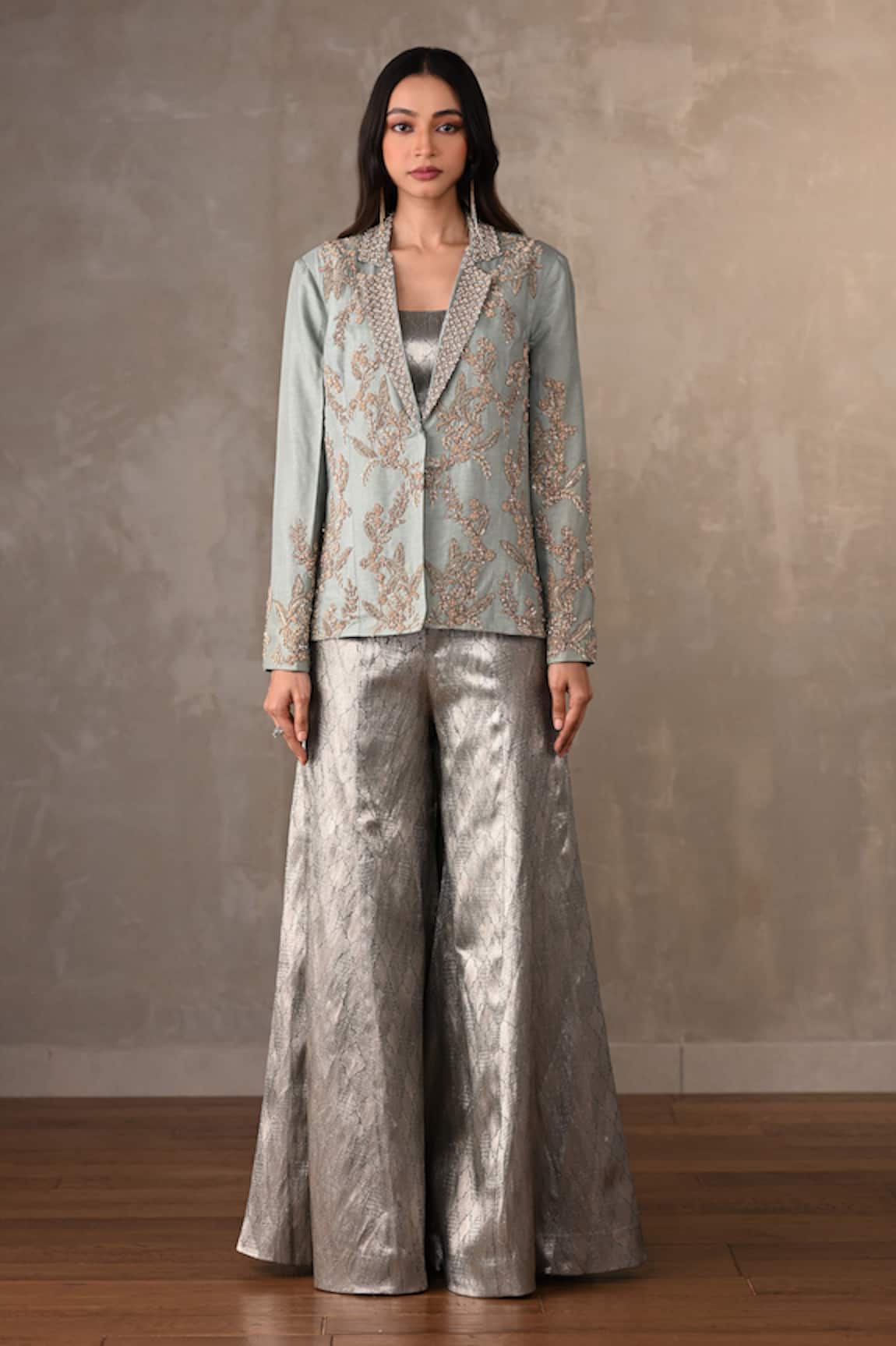 Onaya Zardosi Embroidered Jacket Pant Set 