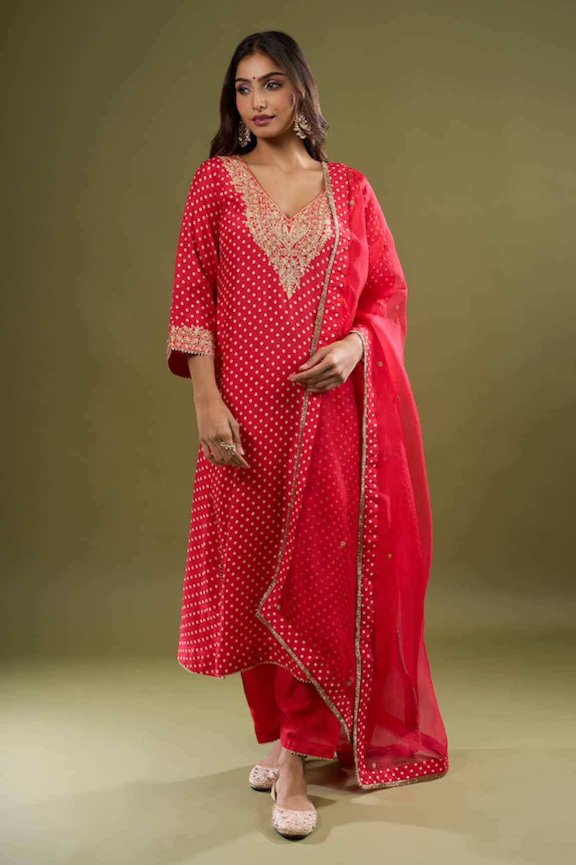 Sheetal Batra Embroidered Gathered Kurta Set 