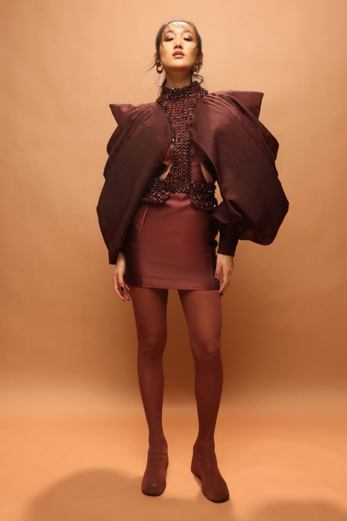 Pankaj & Nidhi Araquis Dune Sentinel Cape With Dress 