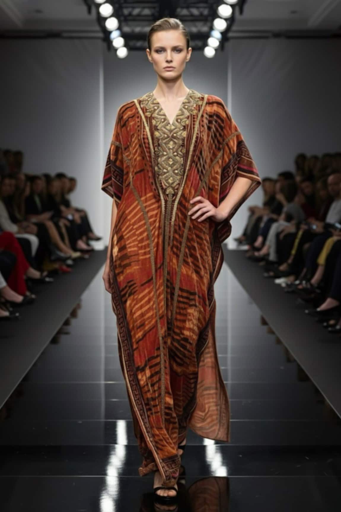 Nikita Mhaisalkar Byzantine Print & Embroidered Kaftan 