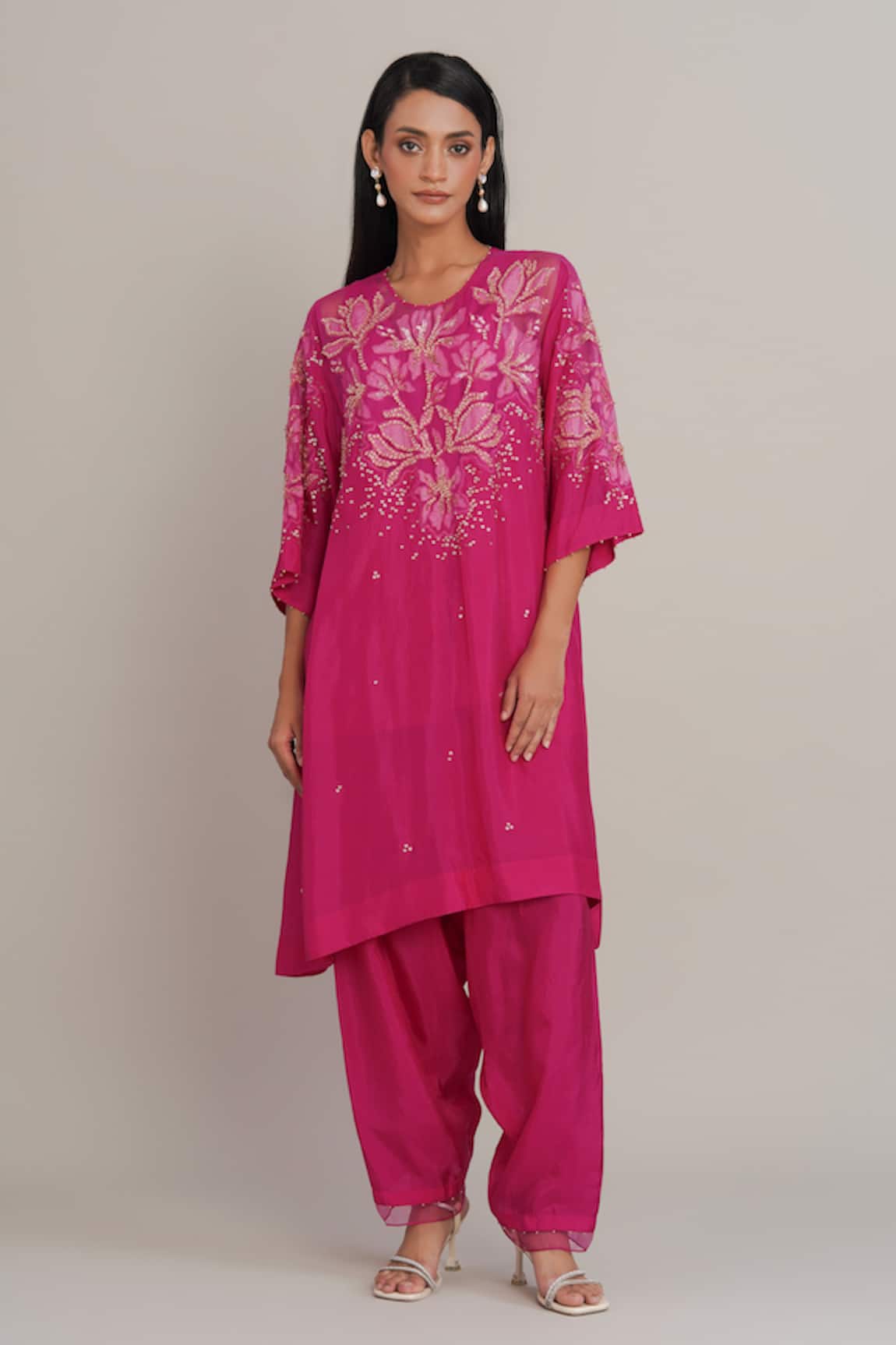 One Not Two Floral Applique Kurta & Salwar Set 